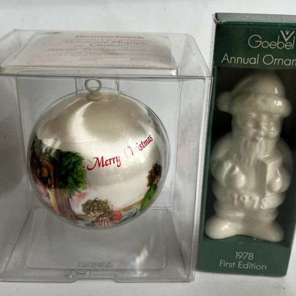 Exclusive Vintage Christmas Ornament Set - 1982 Hummelwerk Ball & 1978 Goebel Sa - Picture 14 of 16